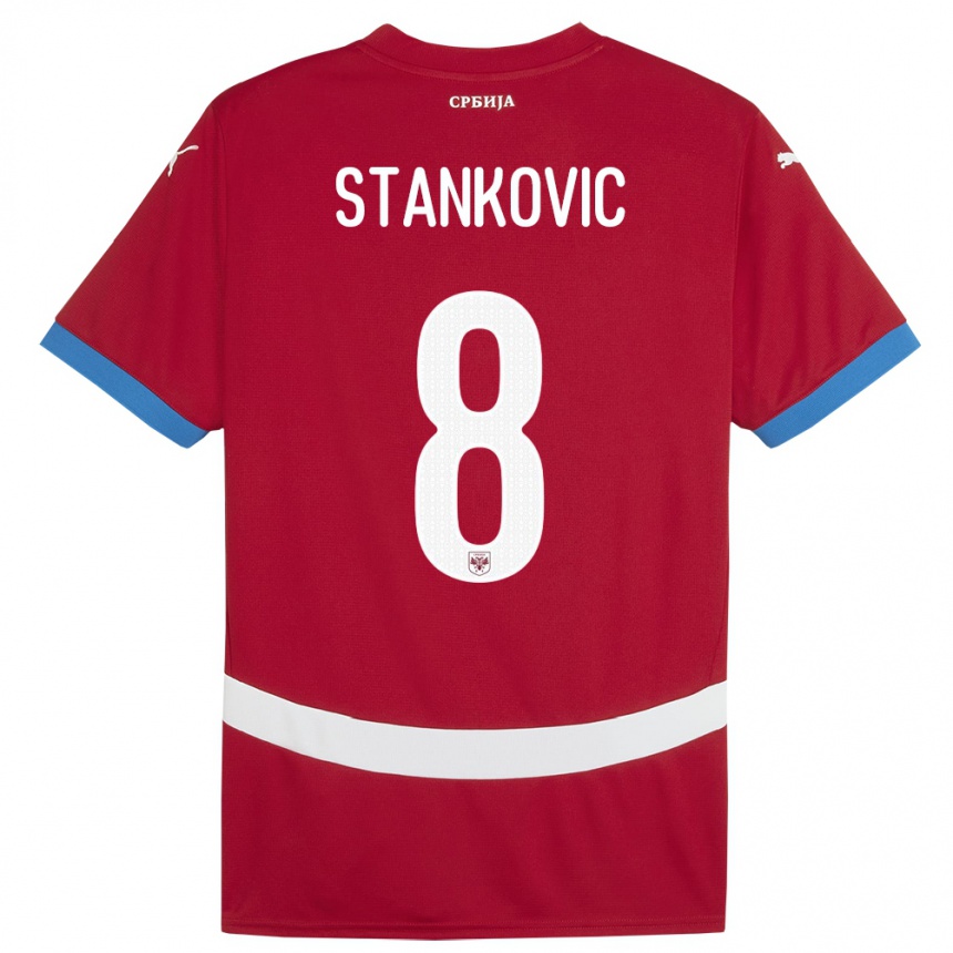 Kids Football Serbia Nikola Stankovic #8 Red Home Jersey 24-26 T-Shirt