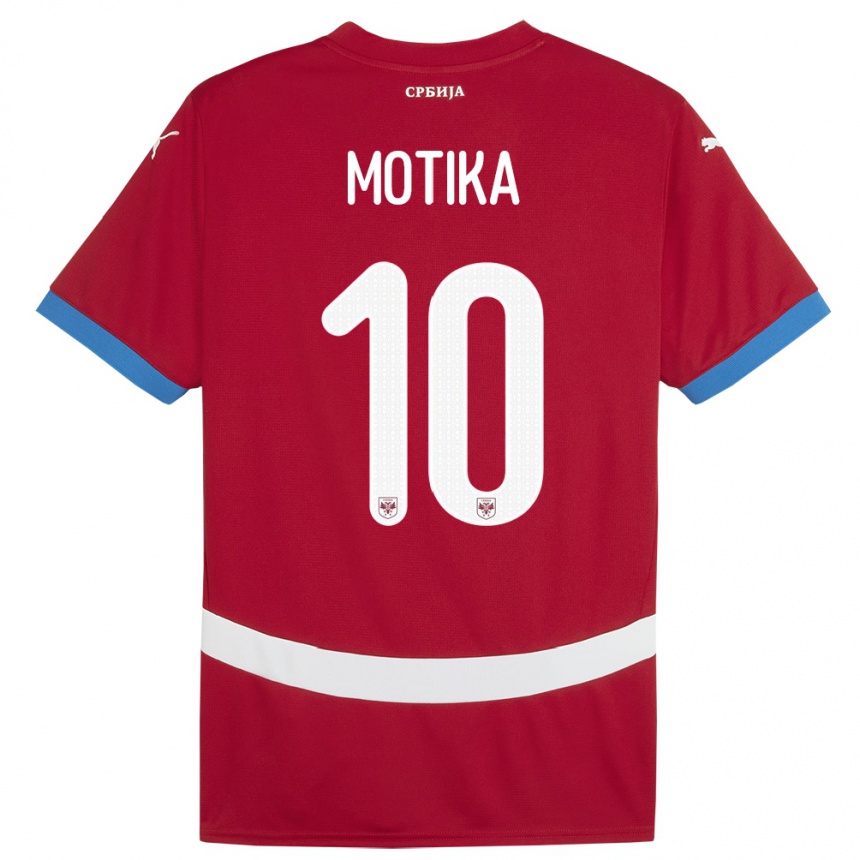 Kids Football Serbia Nemanja Motika #10 Red Home Jersey 24-26 T-Shirt