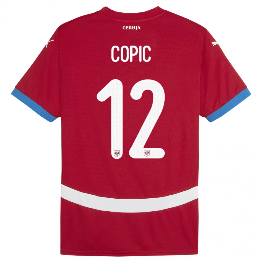 Kids Football Serbia Marko Copic #12 Red Home Jersey 24-26 T-Shirt