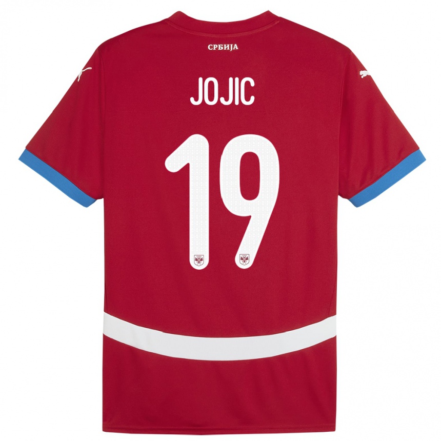 Kids Football Serbia Nikola Jojic #19 Red Home Jersey 24-26 T-Shirt