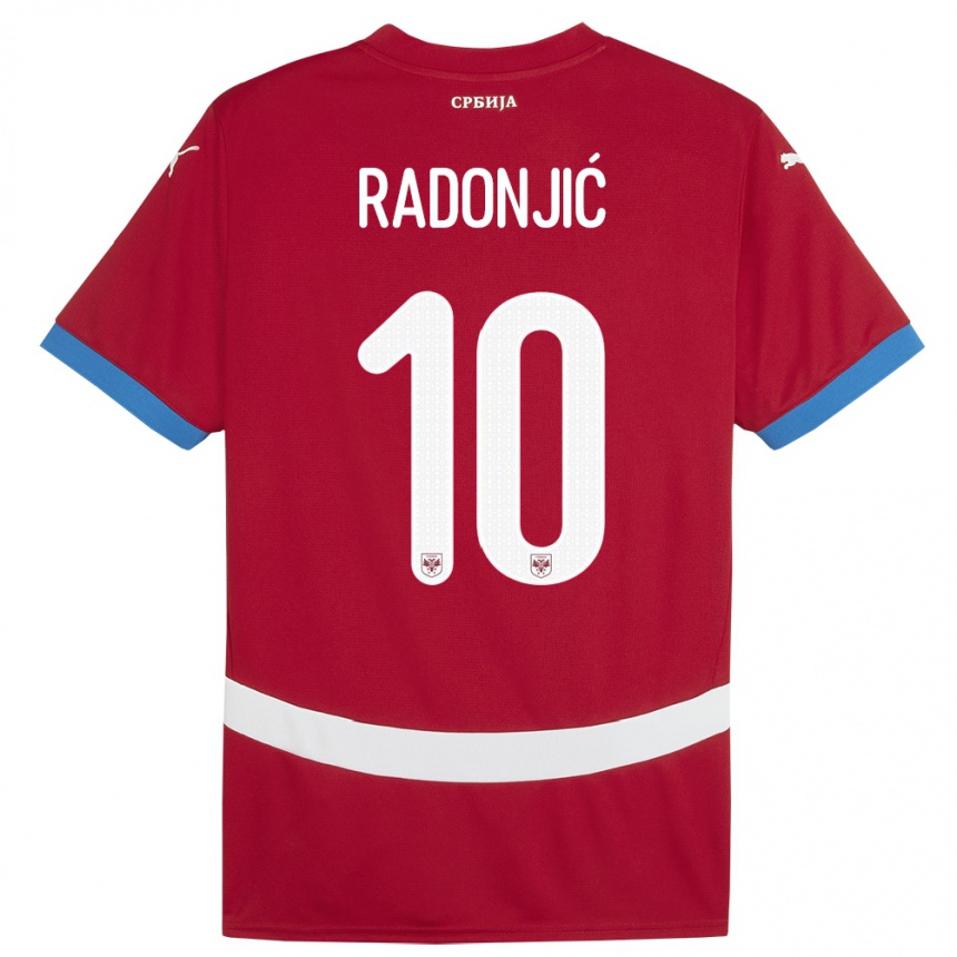 Kids Football Serbia Mateja Radonjic #10 Red Home Jersey 24-26 T-Shirt