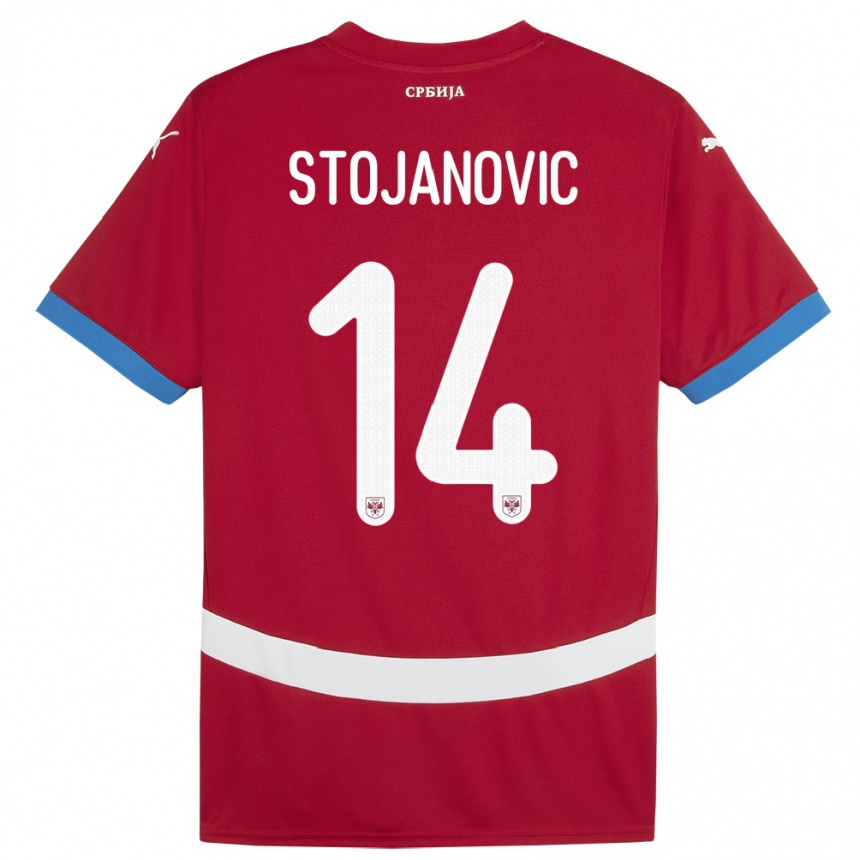 Kids Football Serbia Matija Stojanovic #14 Red Home Jersey 24-26 T-Shirt