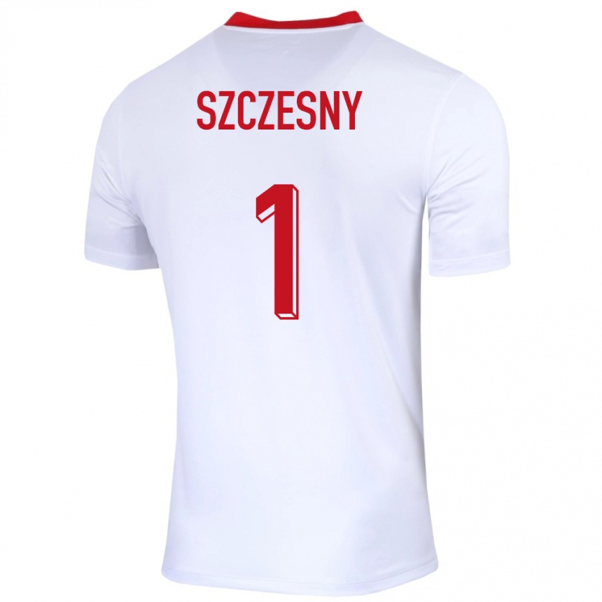 Kids Football Poland Wojciech Szczesny #1 White Home Jersey 24-26 T-Shirt