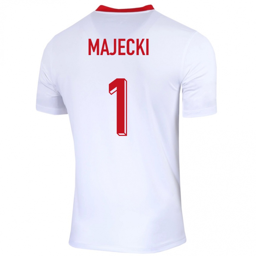 Kids Football Poland Radoslaw Majecki #1 White Home Jersey 24-26 T-Shirt