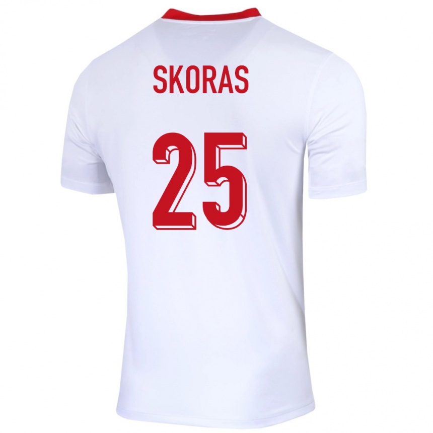 Kids Football Poland Michal Skoras #25 White Home Jersey 24-26 T-Shirt