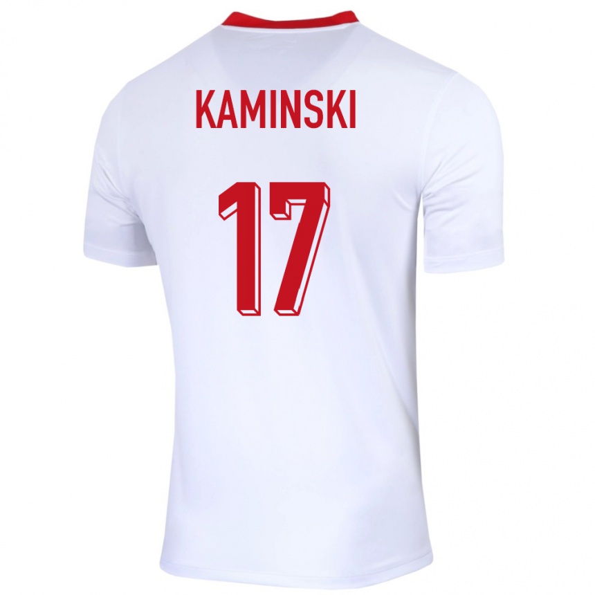Kids Football Poland Jakub Kaminski #17 White Home Jersey 24-26 T-Shirt
