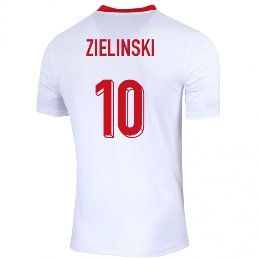 Kids Football Poland Piotr Zielinski #10 White Home Jersey 24-26 T-Shirt