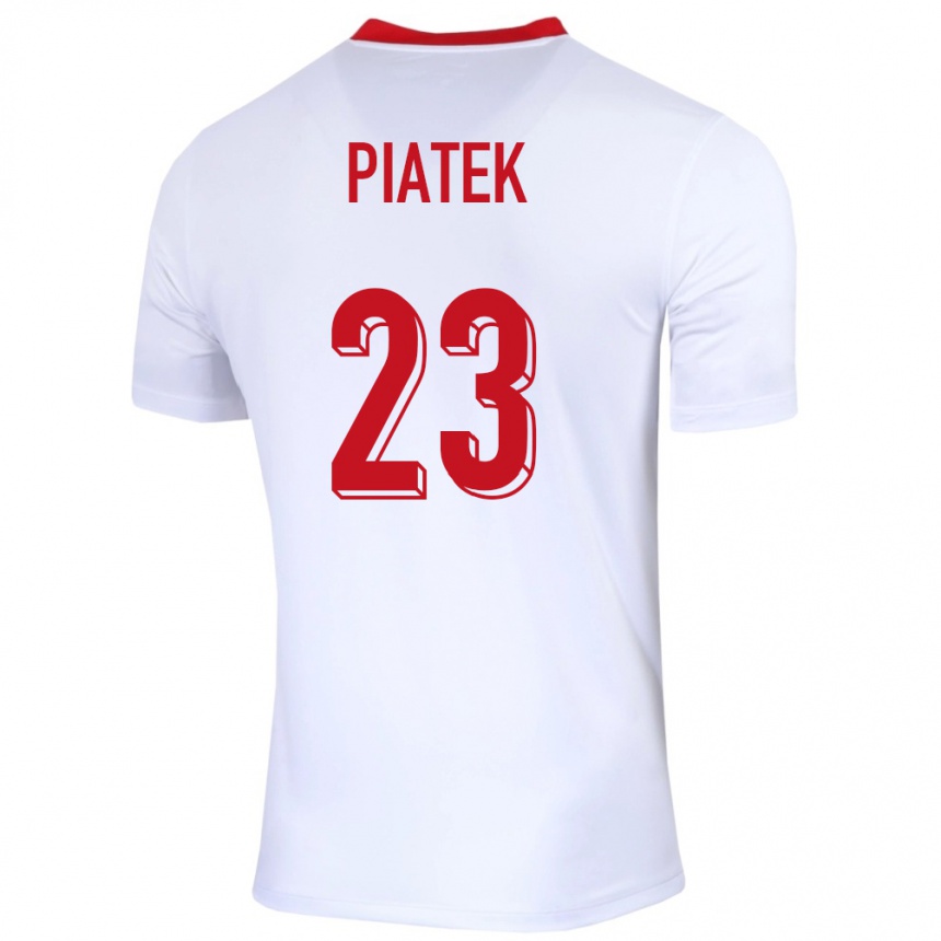 Kids Football Poland Krzysztof Piatek #23 White Home Jersey 24-26 T-Shirt