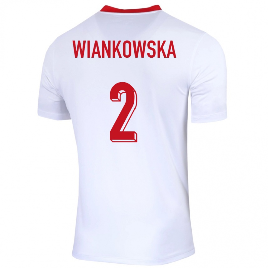 Kids Football Poland Martyna Wiankowska #2 White Home Jersey 24-26 T-Shirt