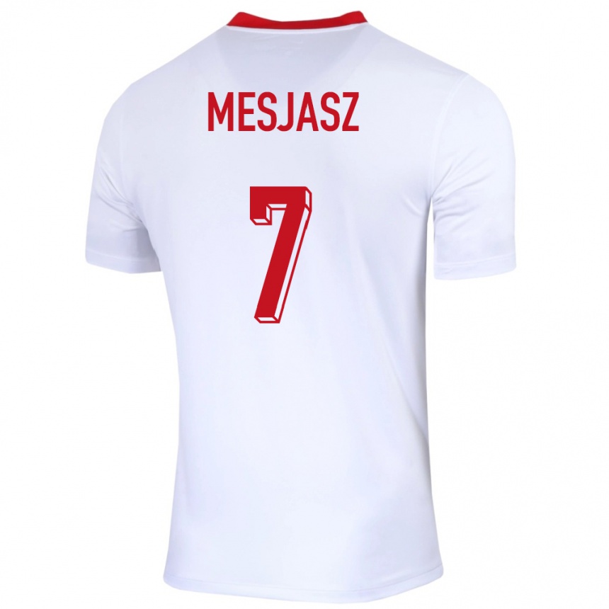 Kids Football Poland Malgorzata Mesjasz #7 White Home Jersey 24-26 T-Shirt