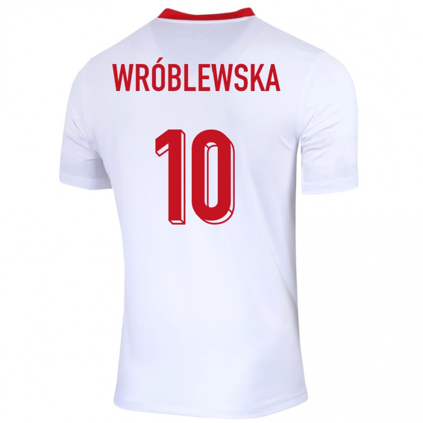 Kids Football Poland Joanna Wroblewska #10 White Home Jersey 24-26 T-Shirt