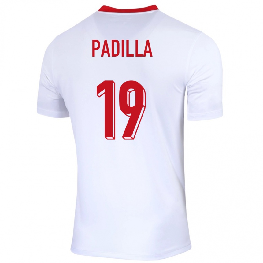 Kids Football Poland Natalia Padilla #19 White Home Jersey 24-26 T-Shirt