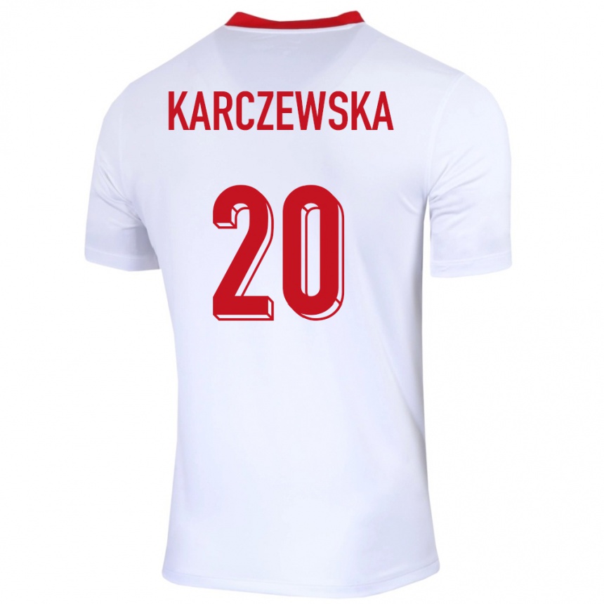 Kids Football Poland Nikola Karczewska #20 White Home Jersey 24-26 T-Shirt