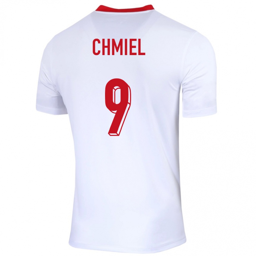 Kids Football Poland George Chmiel #9 White Home Jersey 24-26 T-Shirt