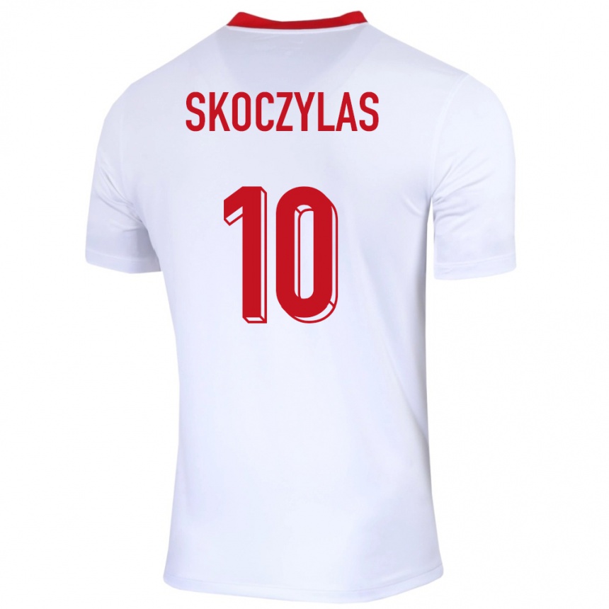 Kids Football Poland Mateusz Skoczylas #10 White Home Jersey 24-26 T-Shirt