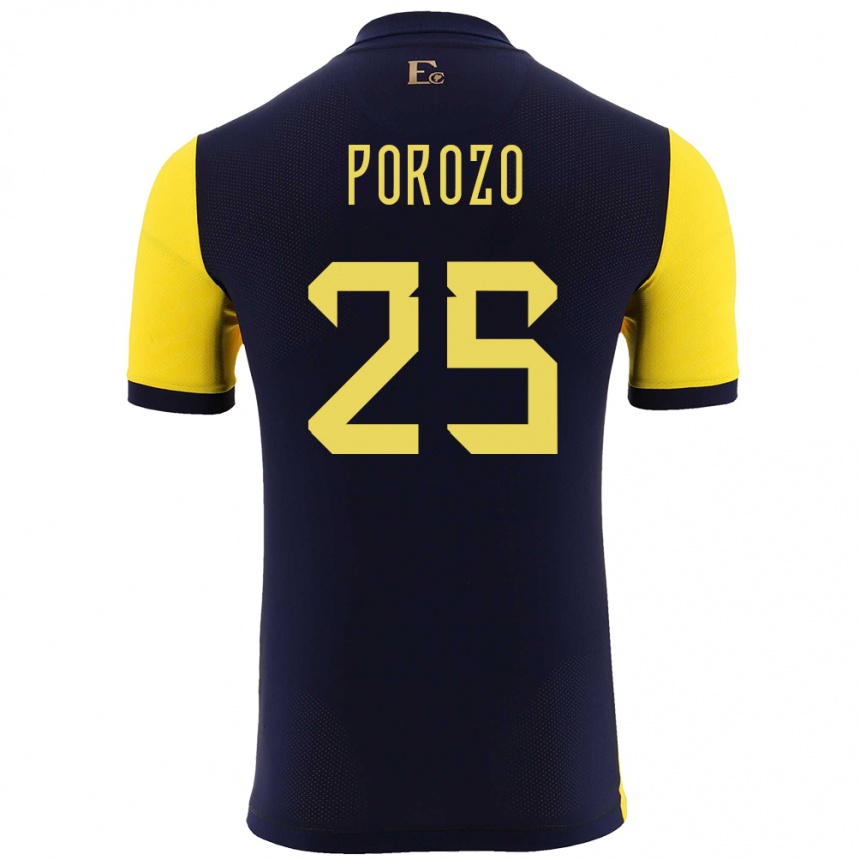 Kids Football Ecuador Jackson Porozo #25 Yellow Home Jersey 24-26 T-Shirt