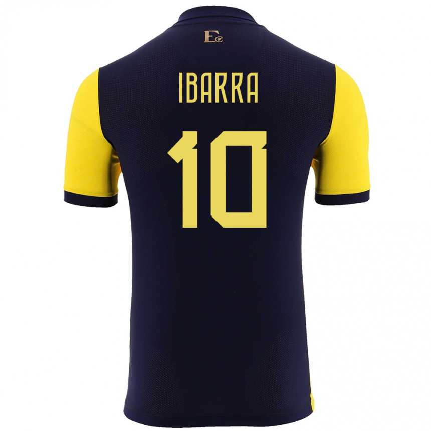 Kids Football Ecuador Romario Ibarra #10 Yellow Home Jersey 24-26 T-Shirt