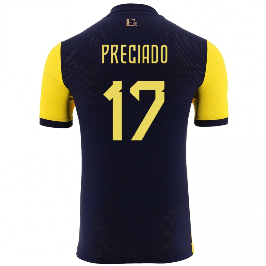 Kids Football Ecuador Angelo Preciado #17 Yellow Home Jersey 24-26 T-Shirt