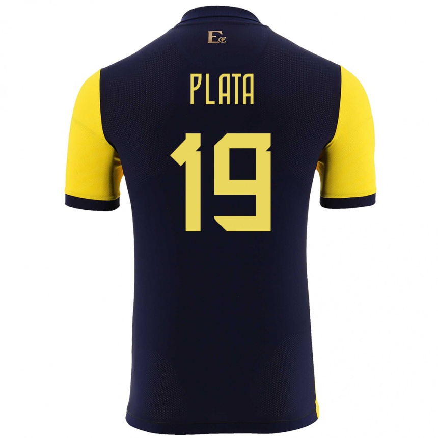 Kids Football Ecuador Gonzalo Plata #19 Yellow Home Jersey 24-26 T-Shirt