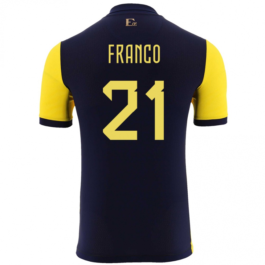 Kids Football Ecuador Alan Franco #21 Yellow Home Jersey 24-26 T-Shirt