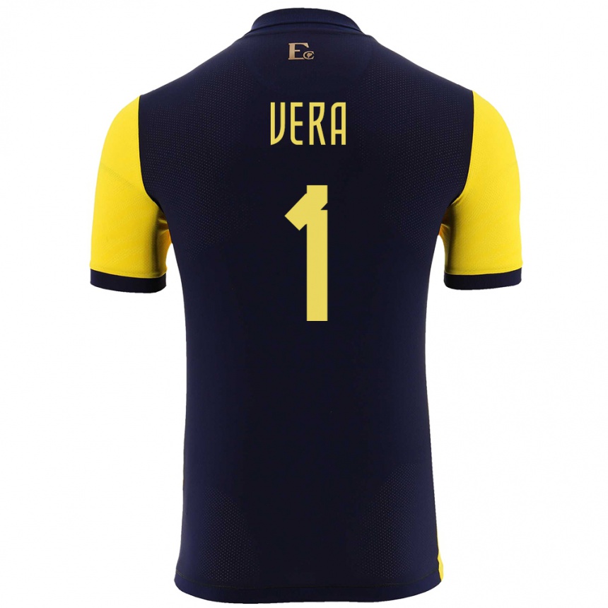 Kids Football Ecuador Andrea Vera #1 Yellow Home Jersey 24-26 T-Shirt