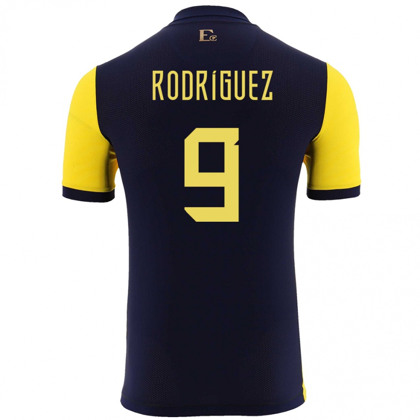 Kids Football Ecuador Ingrid Rodriguez #9 Yellow Home Jersey 24-26 T-Shirt