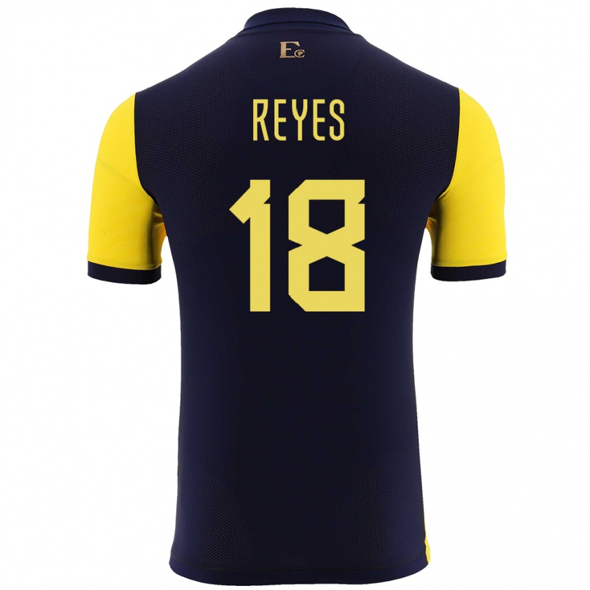 Kids Football Ecuador Ashley Reyes #18 Yellow Home Jersey 24-26 T-Shirt