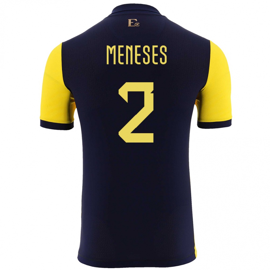 Kids Football Ecuador Randy Meneses #2 Yellow Home Jersey 24-26 T-Shirt