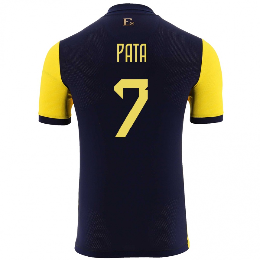 Kids Football Ecuador Emerson Pata #7 Yellow Home Jersey 24-26 T-Shirt