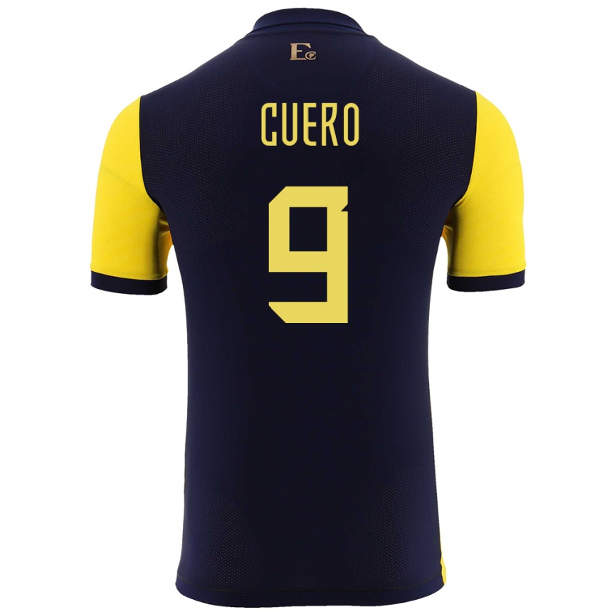 Kids Football Ecuador Justin Cuero #9 Yellow Home Jersey 24-26 T-Shirt