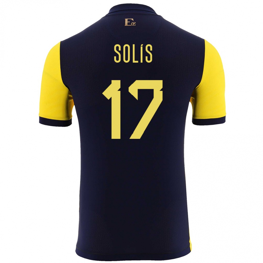 Kids Football Ecuador Mathias Solis #17 Yellow Home Jersey 24-26 T-Shirt