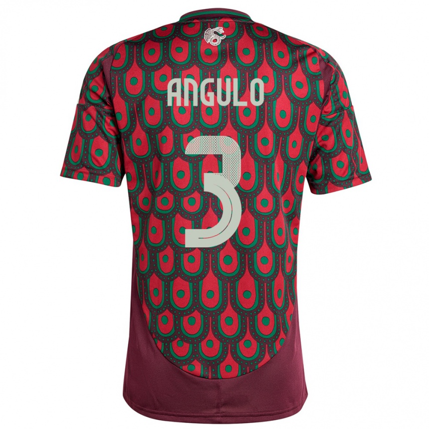 Kids Football Mexico Jesus Angulo #3 Maroon Home Jersey 24-26 T-Shirt