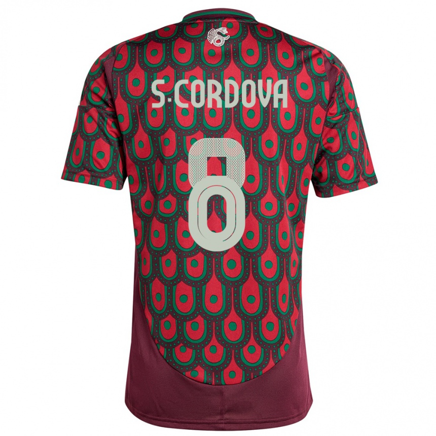 Kids Football Mexico Sebastian Cordova #8 Maroon Home Jersey 24-26 T-Shirt