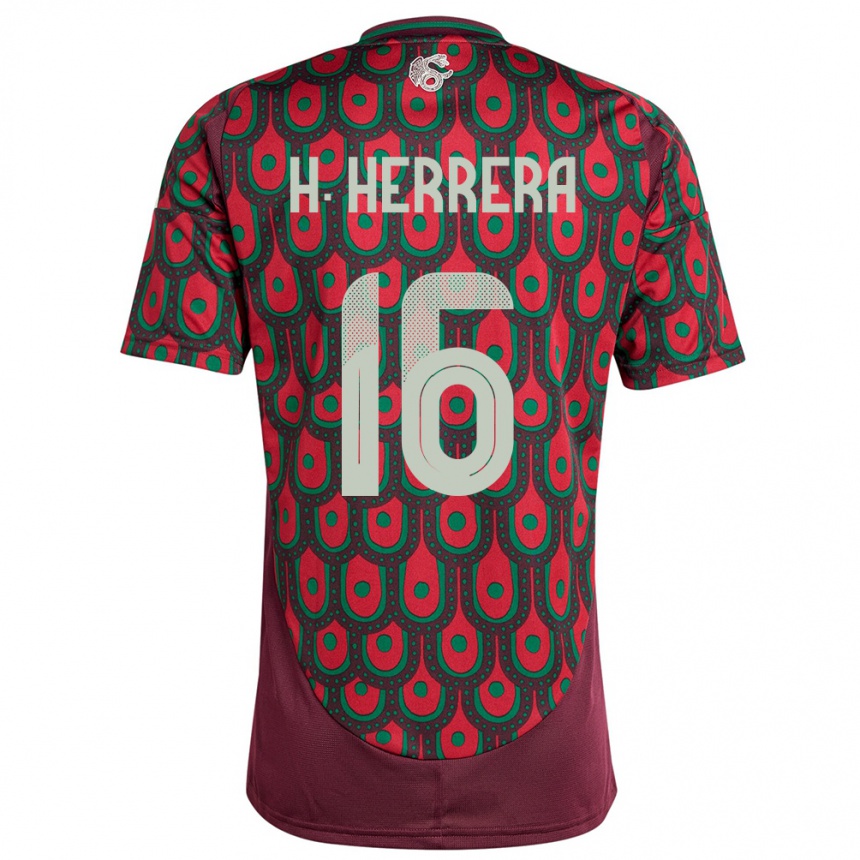 Kids Football Mexico Hector Herrera #16 Maroon Home Jersey 24-26 T-Shirt