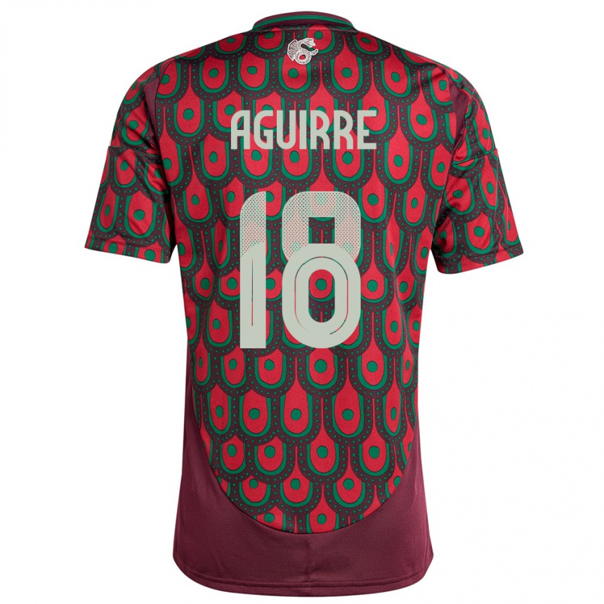 Kids Football Mexico Eduardo Aguirre #18 Maroon Home Jersey 24-26 T-Shirt