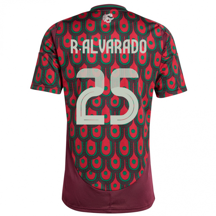 Kids Football Mexico Roberto Alvarado #25 Maroon Home Jersey 24-26 T-Shirt