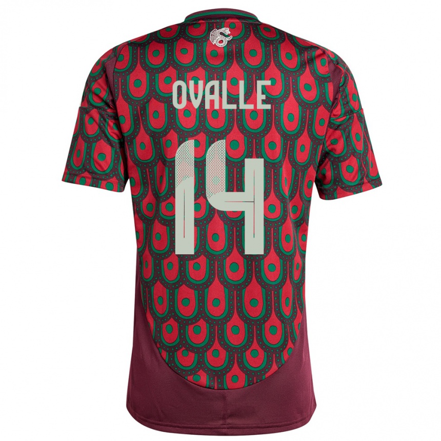 Kids Football Mexico Jacqueline Ovalle #14 Maroon Home Jersey 24-26 T-Shirt