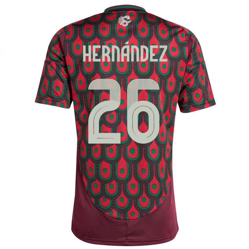 Kids Football Mexico Nicolette Hernandez #26 Maroon Home Jersey 24-26 T-Shirt