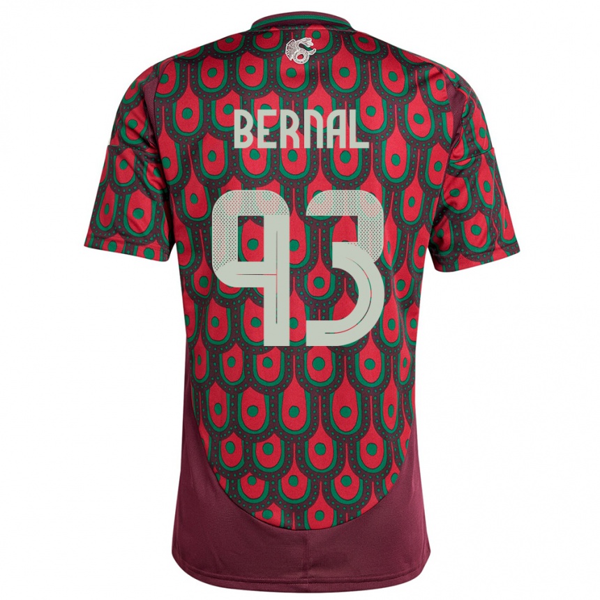 Kids Football Mexico Rebeca Bernal #93 Maroon Home Jersey 24-26 T-Shirt