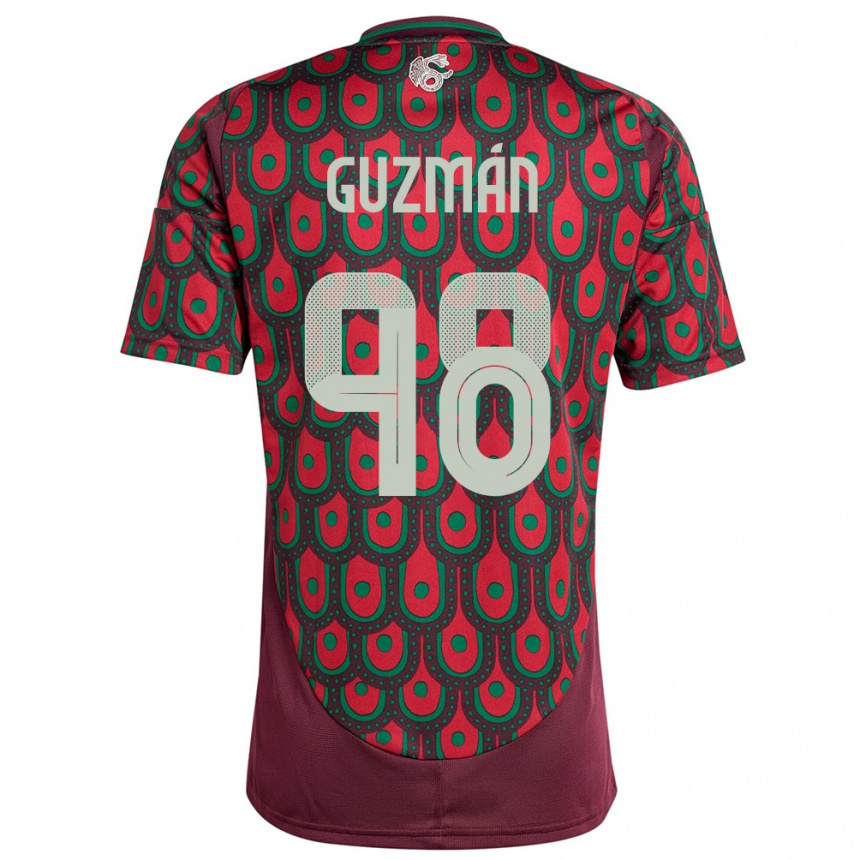 Kids Football Mexico Kinberly Guzman #98 Maroon Home Jersey 24-26 T-Shirt