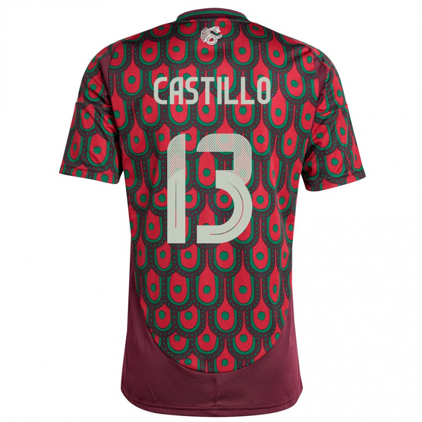 Kids Football Mexico Jose Castillo #13 Maroon Home Jersey 24-26 T-Shirt