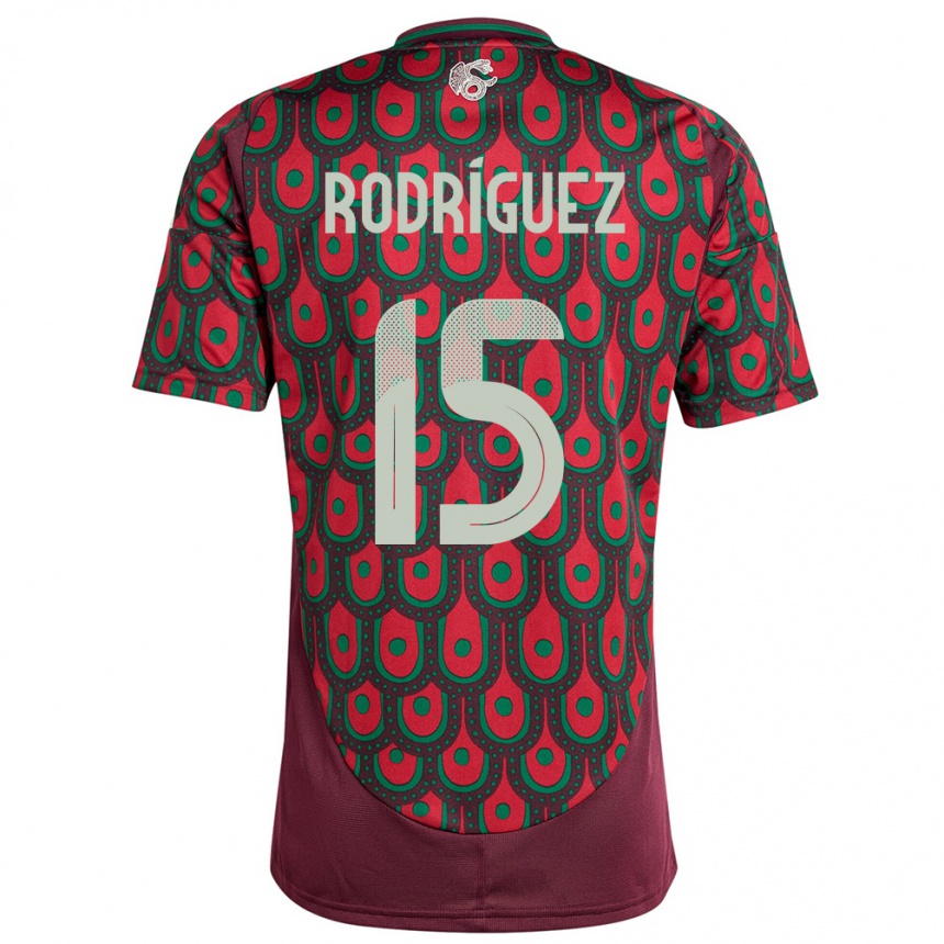 Kids Football Mexico Jorge Rodriguez #15 Maroon Home Jersey 24-26 T-Shirt