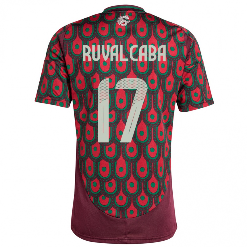 Kids Football Mexico Jorge Ruvalcaba #17 Maroon Home Jersey 24-26 T-Shirt