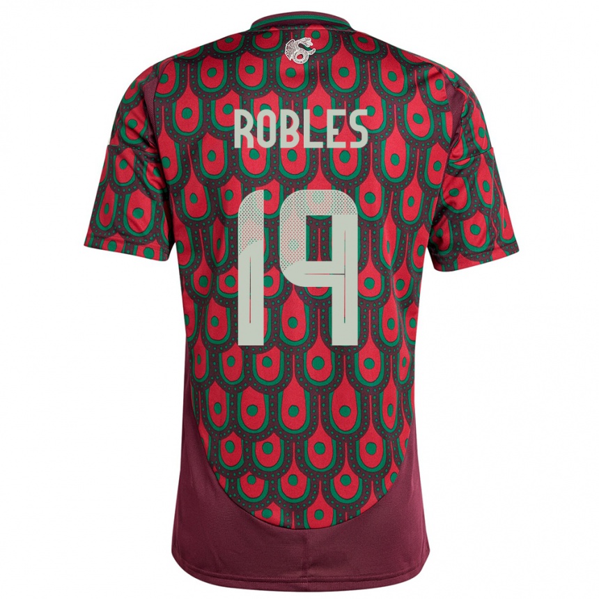 Kids Football Mexico Angel Robles #19 Maroon Home Jersey 24-26 T-Shirt
