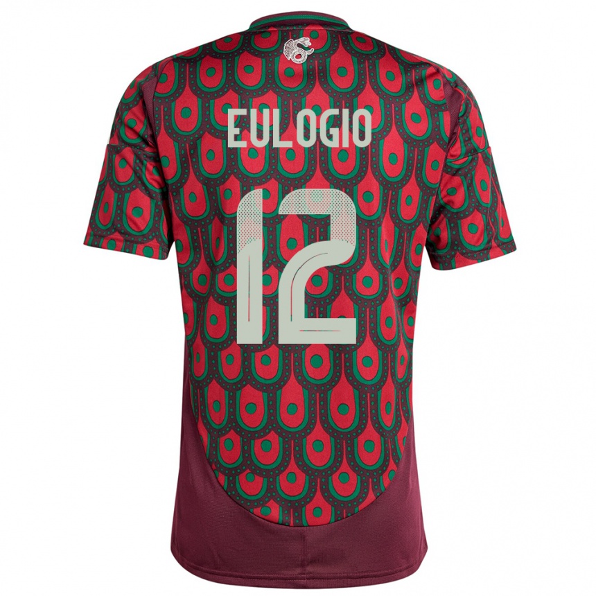 Kids Football Mexico Jose Eulogio #12 Maroon Home Jersey 24-26 T-Shirt