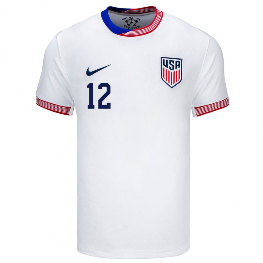 Kids Football United States Adam Beaudry #12 White Home Jersey 24-26 T-Shirt