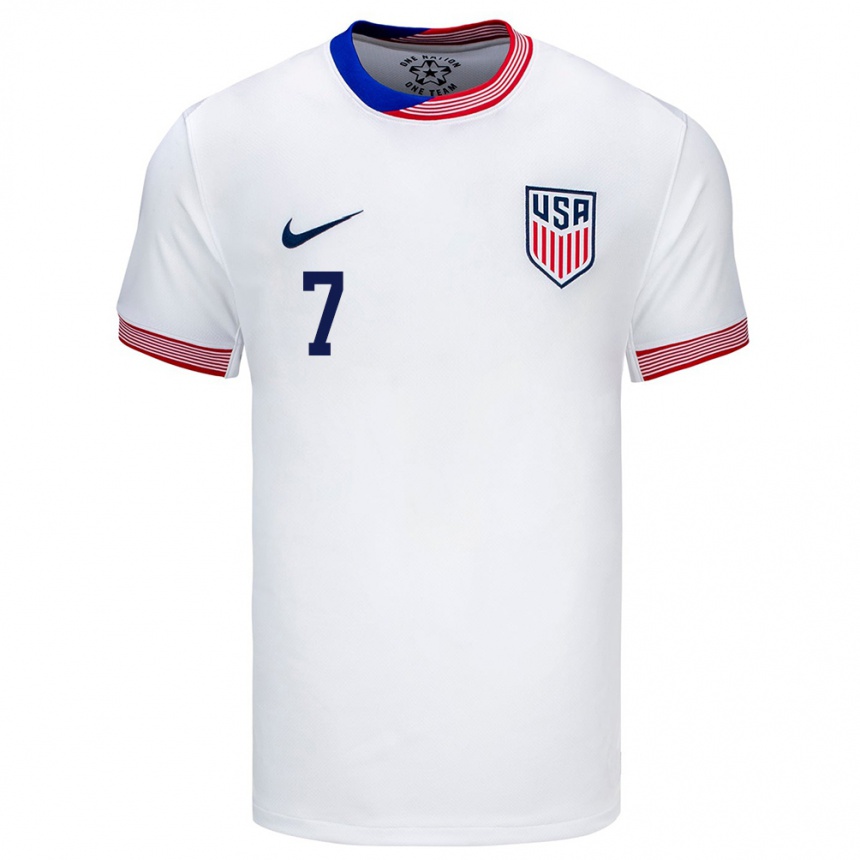 Kids Football United States Ashley Hatch #7 White Home Jersey 24-26 T-Shirt