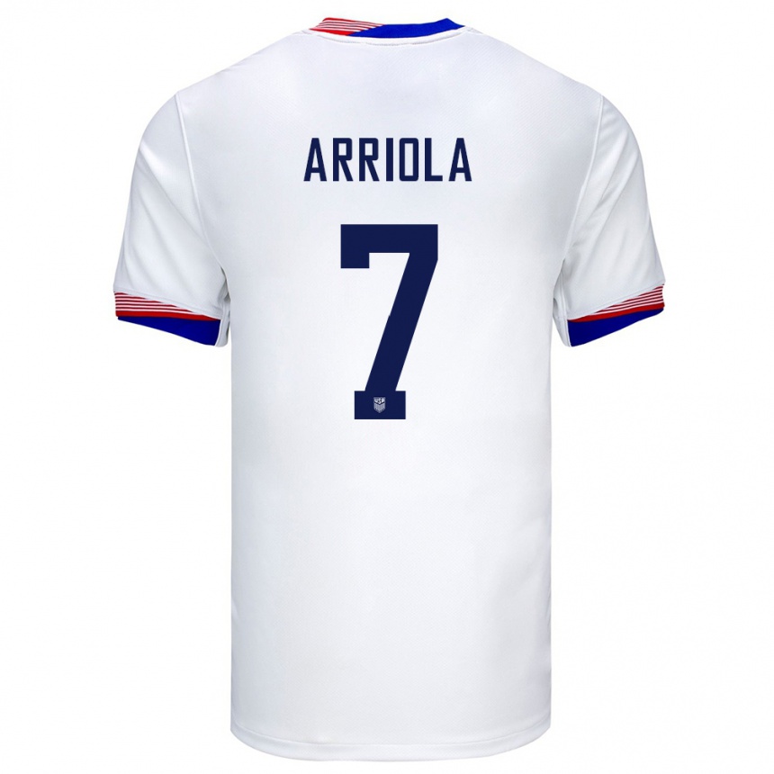Kids Football United States Paul Arriola #7 White Home Jersey 24-26 T-Shirt