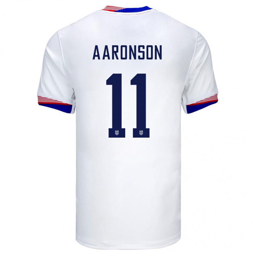 Kids Football United States Brenden Aaronson #11 White Home Jersey 24-26 T-Shirt