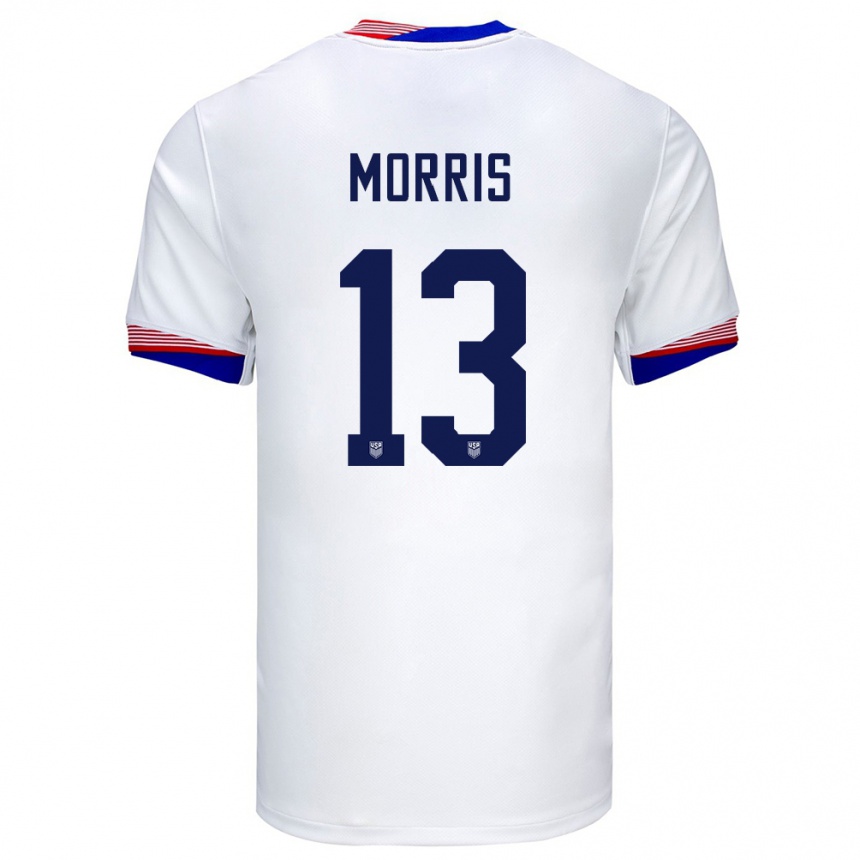 Kids Football United States Jordan Morris #13 White Home Jersey 24-26 T-Shirt